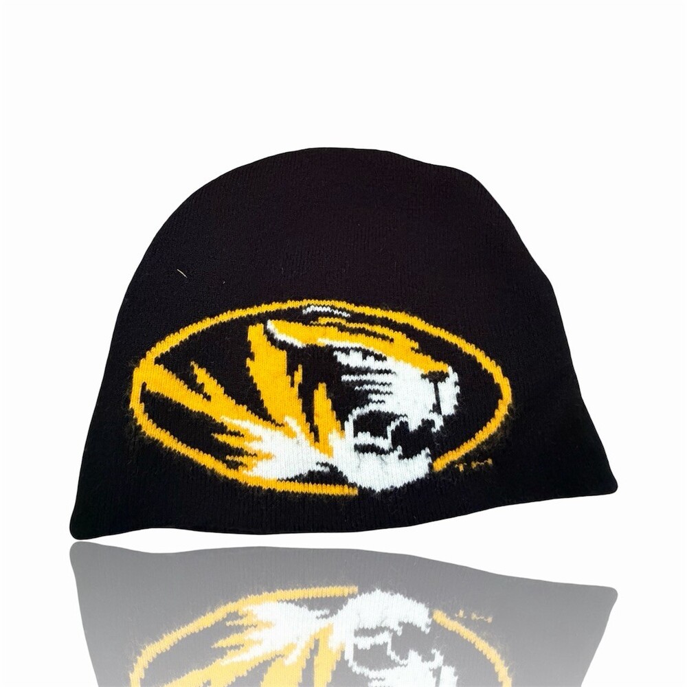 Missouri Tigers Mizzou Youth Beanie Hat Black Tiger Head Logo One Size